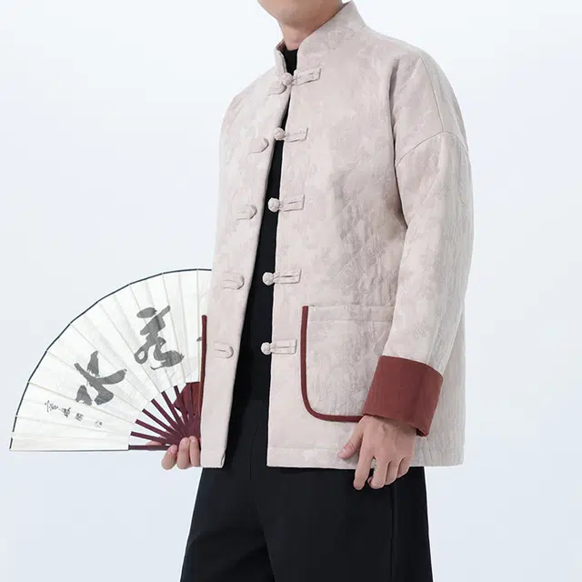 加荣 新中式棉衣外套男中国风立领盘扣唐装男秋季宽松休闲居士服男士慵懒风松弛感棉袄男款青少年痞帅男舒适百搭棉服 男女同款