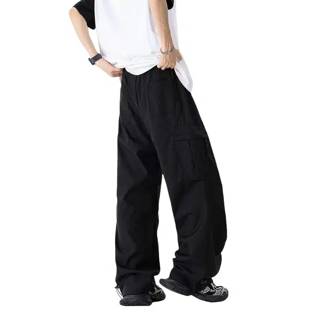 加荣 大口袋户外工装裤男夏季轻薄透气潮牌青少年出行通勤百搭男裤美式机能宽松休闲痞帅直筒阔腿裤长裤 男女同款