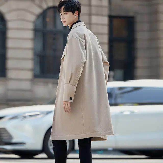 加荣 美式毛呢中长款过膝呢子秋季英伦风雅痞高级感痞帅宽松休闲潮流大衣 男女同款