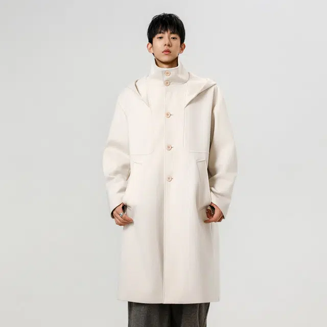 加荣 美式中长款毛呢时尚高档宽松休闲痞帅潮流通勤长袖大衣 男女同款