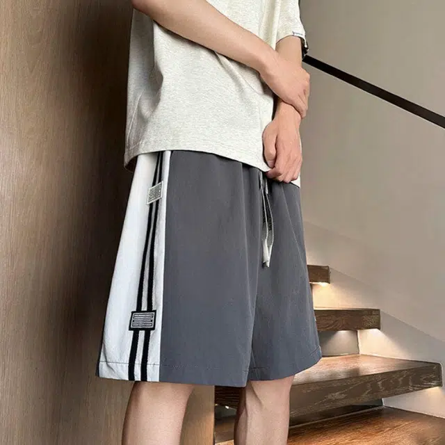 加荣 时尚百搭简约宽松基础款五分裤休闲短裤 男女同款