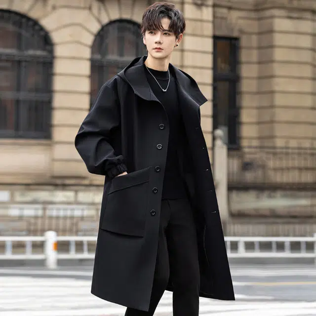 加荣 美式宽松连帽潮流高级感过膝高端休闲百搭慵懒感廓形中长款长袖大衣 男女同款