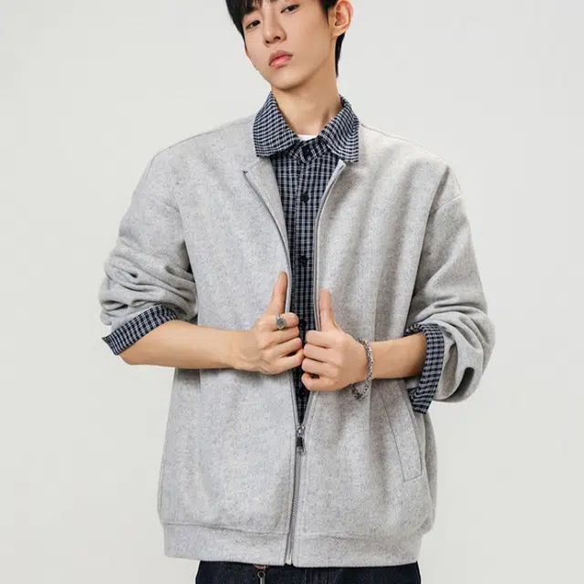 加荣 美式复古假两件拼接宽松百搭休闲松弛感老钱风长袖时尚高级感夹克外套 男女同款