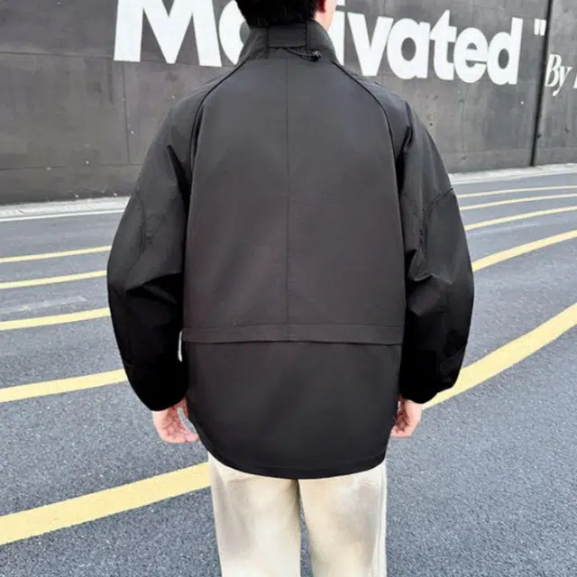 加荣 美式解构骑兵立领夹克男装秋季潮牌痞帅飞行上衣拼接机能冲锋衣男款小众设计感休闲百搭运动工装男士高级感开衫外套 男女同款