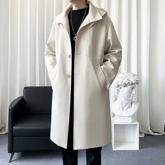 加荣 美式中长款高端毛呢秋季高级感英伦风呢子宽松慵懒感青少年痞帅大衣 男女同款