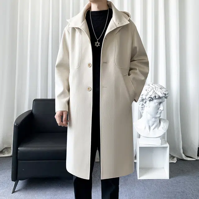 加荣 美式中长款高端毛呢秋季高级感英伦风呢子宽松慵懒感青少年痞帅大衣 男女同款