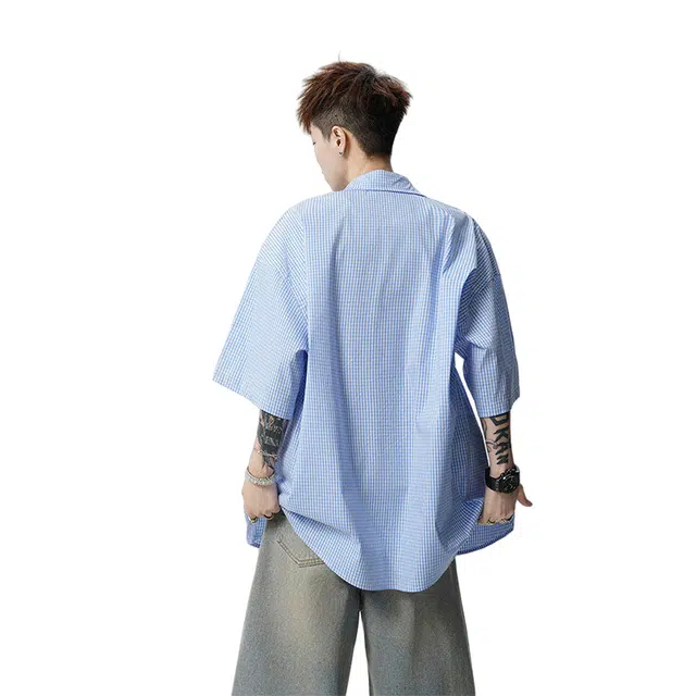 加荣 潮流卡通设计青少年街头户外短袖衬衫 男女同款