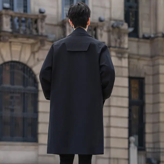 加荣 复古假二件英伦风双层领高级感外套通勤百搭披风慵懒风痞帅青少年风衣 男女同款