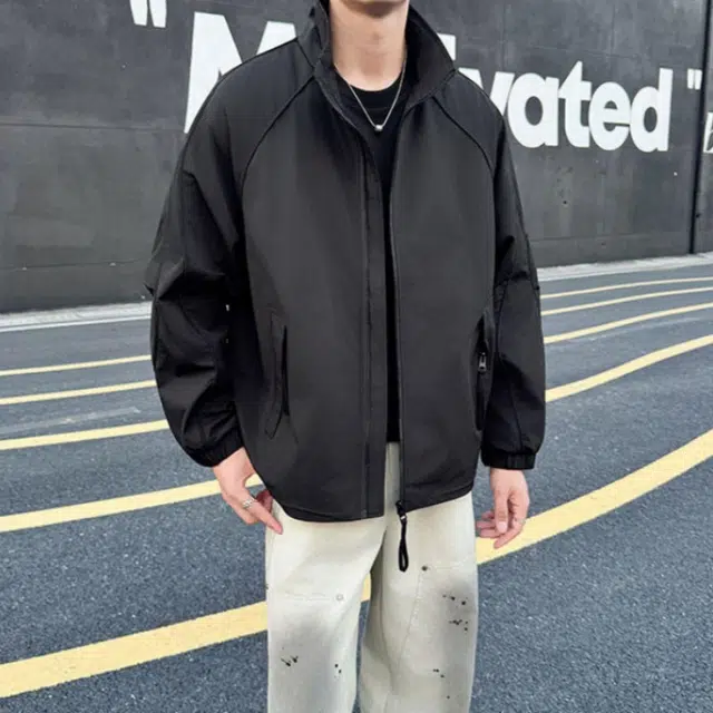 加荣 美式解构骑兵立领夹克男装秋季潮牌痞帅飞行上衣拼接机能冲锋衣男款小众设计感休闲百搭运动工装男士高级感开衫外套 男女同款