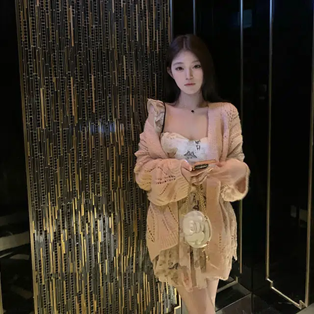 沐晓欣 舒适时尚休闲百搭吊带连衣裙 女款 图片色