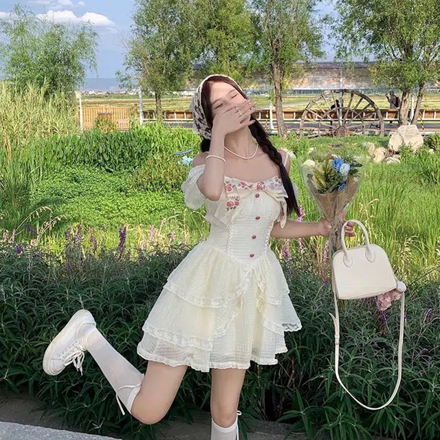 沐晓欣 时尚舒适百搭吊带连衣裙 女款 杏色