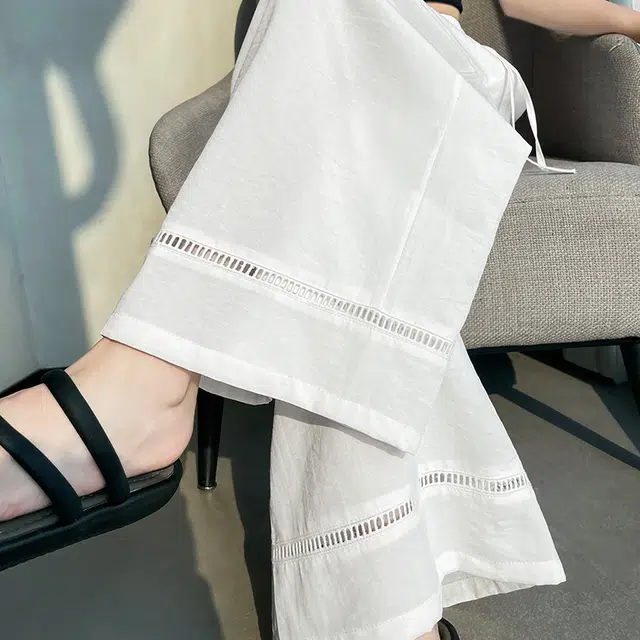 沐晓欣 镂空透气百搭阔腿裤休闲裤 女款