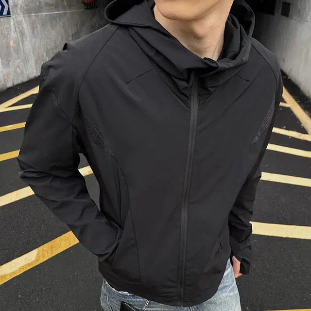 拾个壹先生 美式复古网眼立领裁剪轻量化薄款冰丝凉感山系户外复古高街机能风休闲宽松百搭夹克外套 男女同款