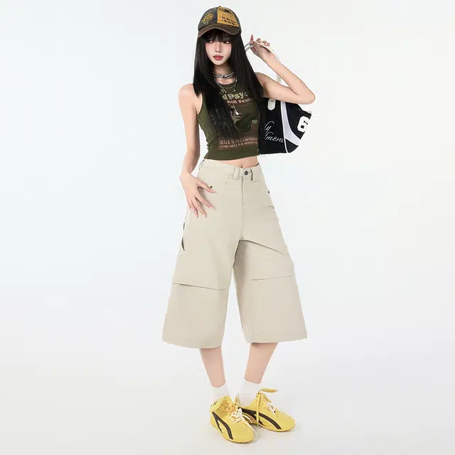 拾个壹先生 美式高街百搭显瘦休闲七分直筒牛仔裤 男女同款