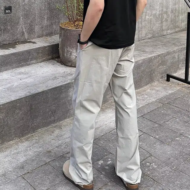 拾个壹先生 纯色基础款凉感西裤微喇透气户外通勤休闲裤 男女同款