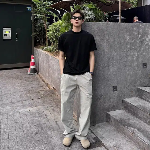拾个壹先生 纯色基础款凉感西裤微喇透气户外通勤休闲裤 男女同款