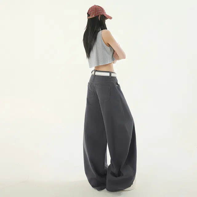拾个壹先生 高级感阔腿女高腰垂感显瘦直筒拖地休闲百搭牛仔裤 男女同款