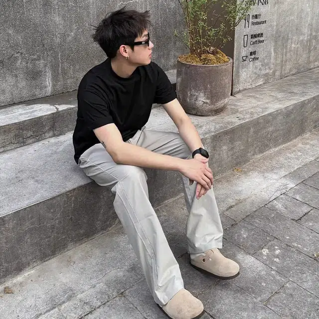 拾个壹先生 纯色基础款凉感西裤微喇透气户外通勤休闲裤 男女同款