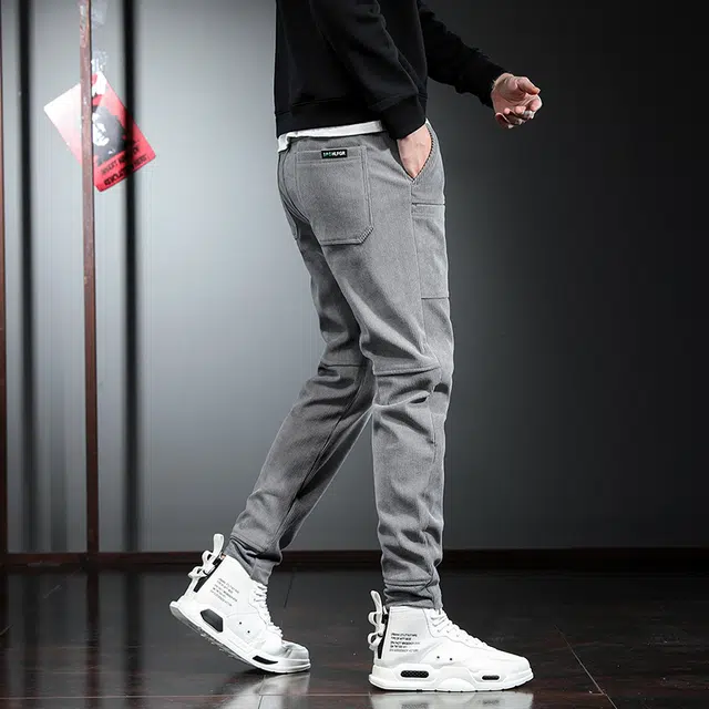 吉肯蒂 潮牌灯芯绒男士宽松小脚裤秋季运动长裤子休闲裤 男款