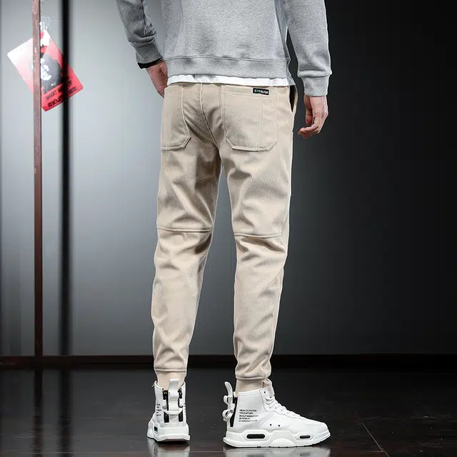吉肯蒂 潮牌灯芯绒男士宽松小脚裤秋季运动长裤子休闲裤 男款