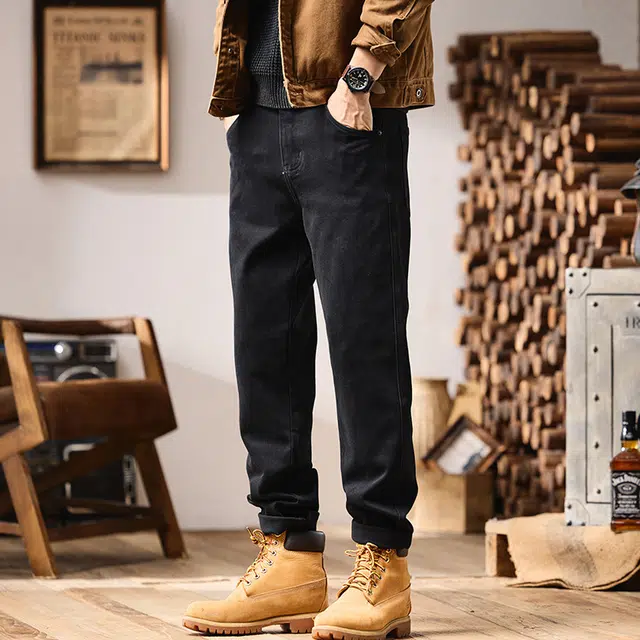 吉肯蒂 新潮美式长裤男装宽松小锥裤牛仔裤 男款