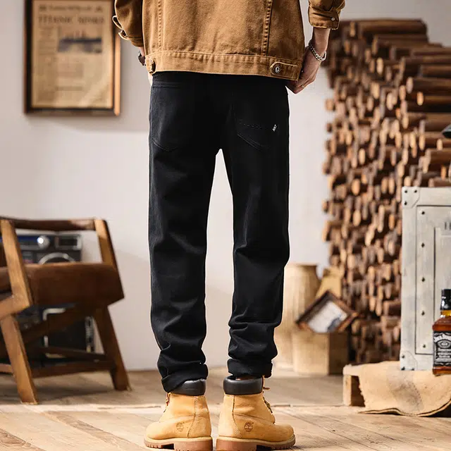 吉肯蒂 新潮美式长裤男装宽松小锥裤牛仔裤 男款