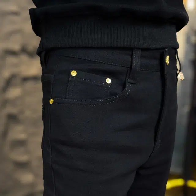 吉肯蒂 春秋款纯色欧版男牛仔裤子修身休闲百搭弹力显瘦加绒潮流小脚长裤 男款