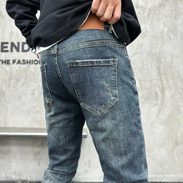 吉肯蒂 复古牛仔裤男爆款简约时尚潮流韩版修身小脚长裤 男款