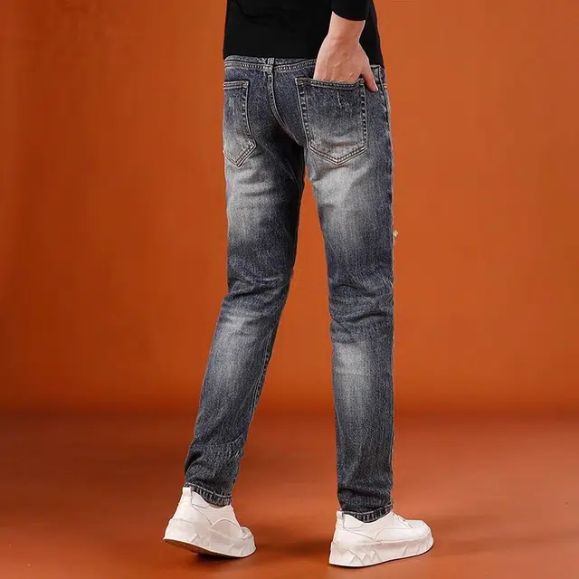 吉肯蒂 秋季高端弹力修身小直筒男士时尚长裤牛仔裤 男款