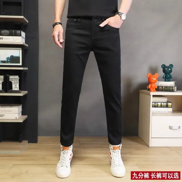 吉肯蒂 高端男裤修身小脚裤弹力韩版休闲牛仔裤 男款