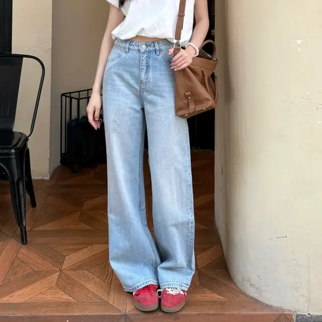 冈哉 美式潮流水洗渐变做旧设计宽松显瘦窄版舒适垂感阔腿裤梨形遮胯时尚百搭通勤拖地裤牛仔裤 男女同款
