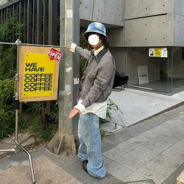 冈哉 美式复古高街潮流潮牌小众设计个性水洗阔腿做旧弯刀百搭痞帅垂感宽松直筒日常通勤牛仔裤 男女同款