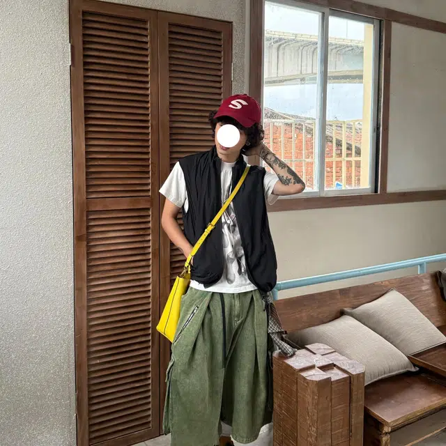 冈哉 美式潮牌高街复古山系户外机能风口袋拼接简约设计透气亲肤街头痞帅舒适百搭宽松休闲落肩垂感直筒开衫无袖马甲 男女同款