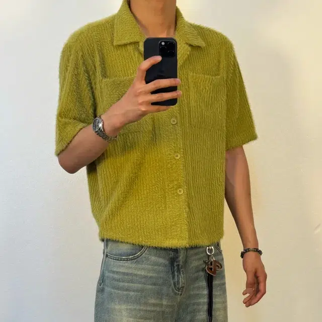 冈哉 狼尾草翻驳领短款衬衣小众设计美式潮流时尚宽松休闲舒适亲肤百搭复古松弛感短袖衬衫 男女同款