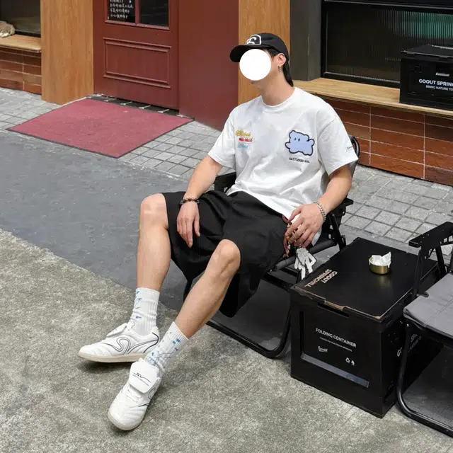 冈哉 美式高街复古纯色简约基础款透气速干松紧腰五分裤宽松百搭运动休闲短裤 男女同款