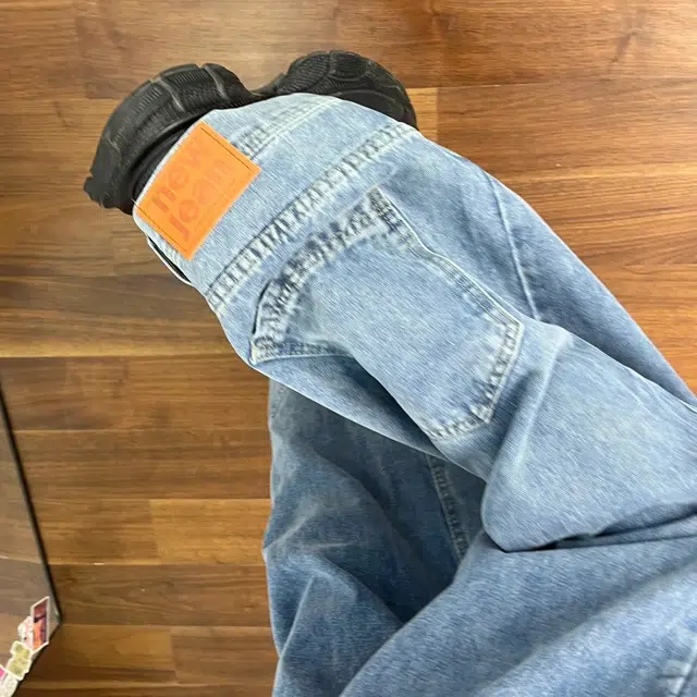 冈哉 复古潮流反穿裤子痞帅简约基础款设计品牌个性舒适显瘦宽松直筒裤阔腿通勤百搭弯刀休闲牛仔裤 男女同款