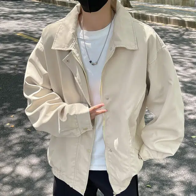 冈哉 解构廓形拼接工装大口袋高级感纯色简约设计美式复古潮流休闲闲翻领时尚宽松款百搭夹克外套 男女同款