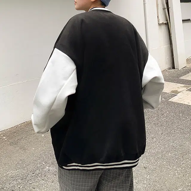 冈哉  美式学院风简约百搭单排扣宽松运动休闲棒球服 男女同款