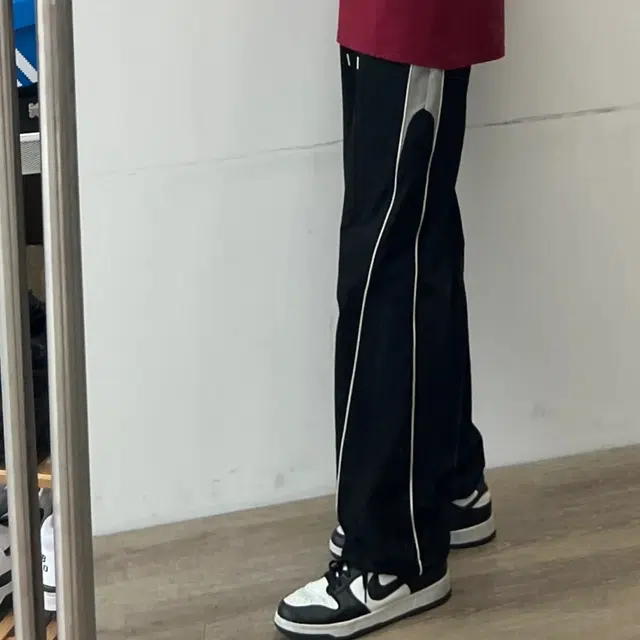 冈哉 美式撞色拼接日常户外出游防风登山运动裤阔腿长裤潮牌百搭宽松系带松紧腰垂感通勤休闲裤 男女同款