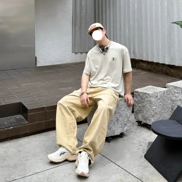 冈哉 美式复古潮流个性潮牌百搭高街潮搭纯色基础款阔腿裤立体高级感日常通勤简约时尚百搭牛仔裤 男女同款