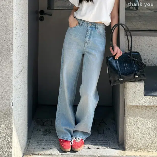冈哉 美式潮流水洗渐变做旧设计宽松显瘦窄版舒适垂感阔腿裤梨形遮胯时尚百搭通勤拖地裤牛仔裤 男女同款