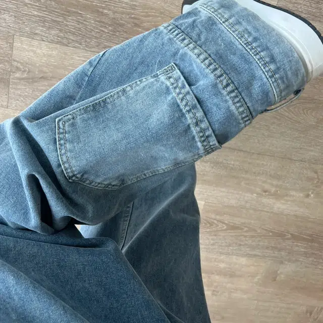 冈哉 美式复古潮流反穿裤子痞帅简约基础款设计品牌个性舒适显瘦宽松直筒阔腿通勤百搭弯刀休闲牛仔裤 男女同款