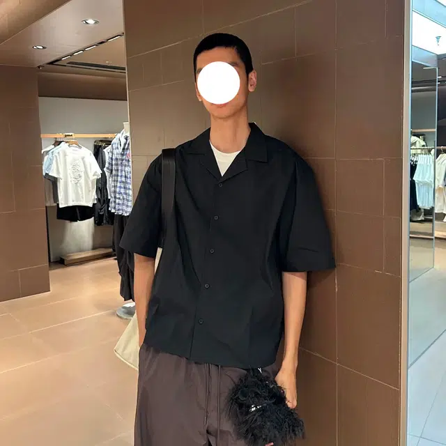 冈哉 休闲个性百搭垂感时尚纯色盐系简约舒适基础款短袖痞帅衬衣慵懒风外套上衣宽松翻领纽扣衬衫 男女同款