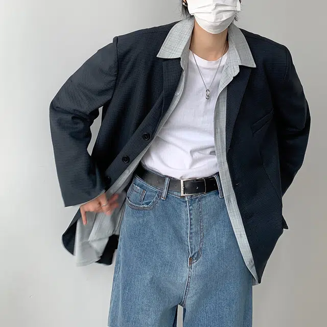 冈哉 复古日系小格子中性款休闲外套垂感多粒单排扣百搭个性潮搭潮流潮牌时尚慵懒感日常通勤柔软舒适亲肤便服单西西装 男女同款