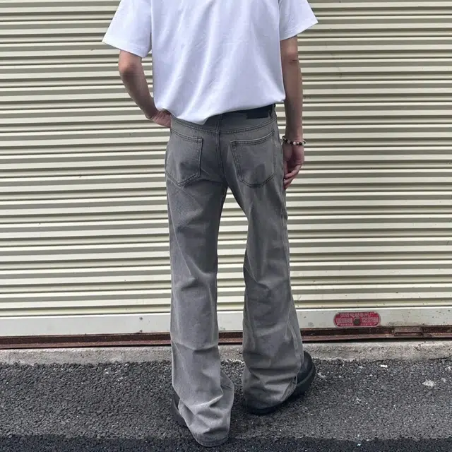 冈哉 美式复古个性潮流潮牌重工水洗标中腰纽扣宽松高街潮搭休闲日常百搭直筒裤牛仔裤 男女同款