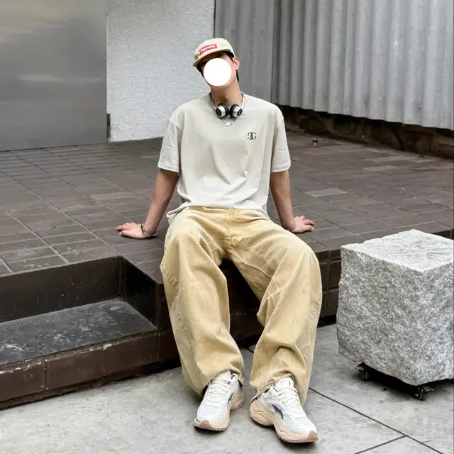 冈哉 美式复古潮流个性潮牌百搭高街潮搭纯色基础款阔腿裤立体高级感日常通勤简约时尚百搭牛仔裤 男女同款