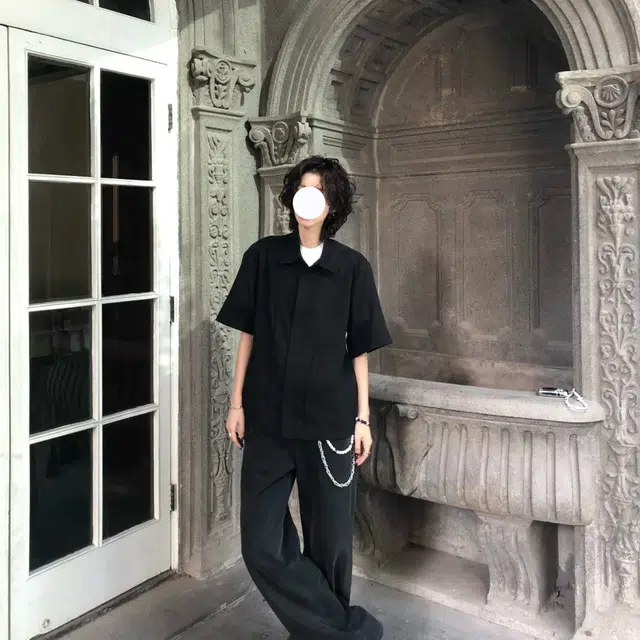 冈哉 休闲个性百搭垂感时尚简约纯色盐系舒适基础款短袖痞帅衬衣慵懒风空调外套上衣宽松翻领纽扣衬衫 男女同款