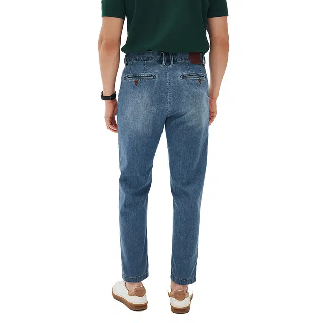 丹宁哲学 水洗做旧经典款式百搭舒适简约日常直筒牛仔裤 男款 水洗蓝