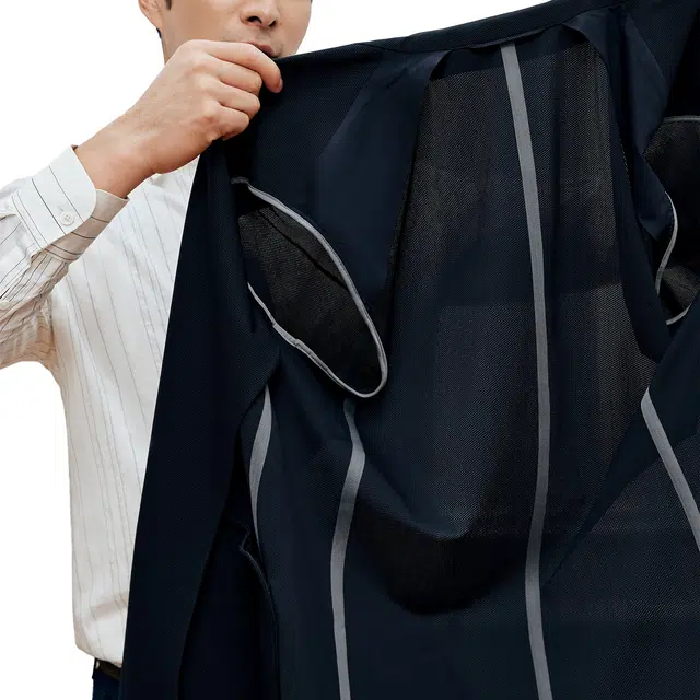 丹宁哲学 抗皱凉感高弹力西装 男款 藏青色