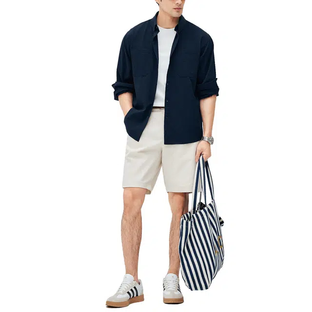 丹宁哲学 春季轻盈零压力 日本提花泡泡纱面料衬衫 男款